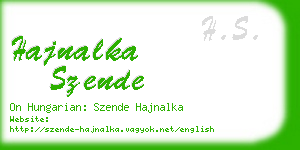 hajnalka szende business card